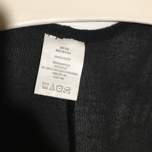 Black Sweater Cardigan (Poncho) One Size 44” X 56” - Picture 4 of 5